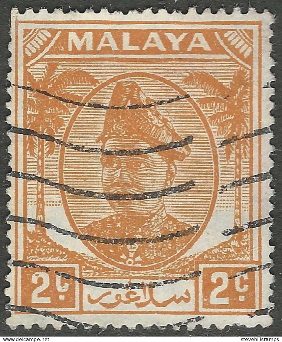Selangor(Malaysia). 1949-55 Sultan Hisamud-din Alum Shah. 2c Used. SG 91 - Selangor