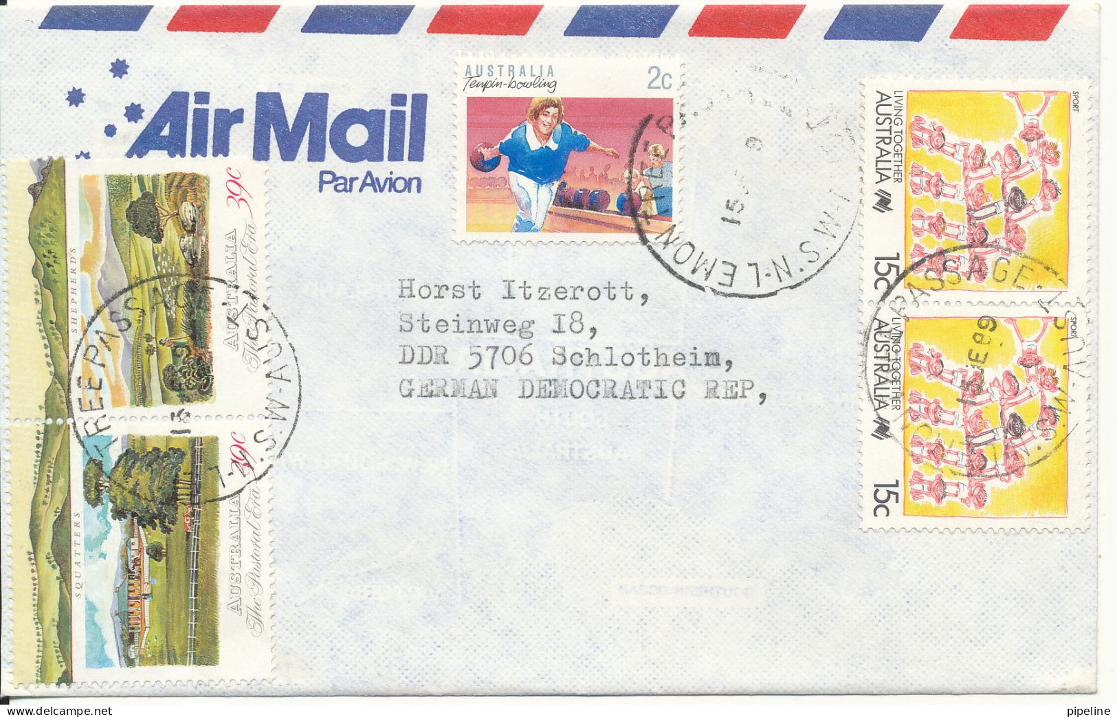 Australia Cover Sent Air Mail To Germany DDR 15-9-1989 - Covers & Documents