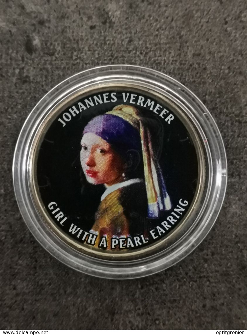 HALF DOLLAR KENNEDY COLORISE JOHANNES VERMEER LA JEUNE FILLE A LA PERLE / PEINTRE PEINTURE / USA 1/2 DOLLAR - 1964-…: Kennedy