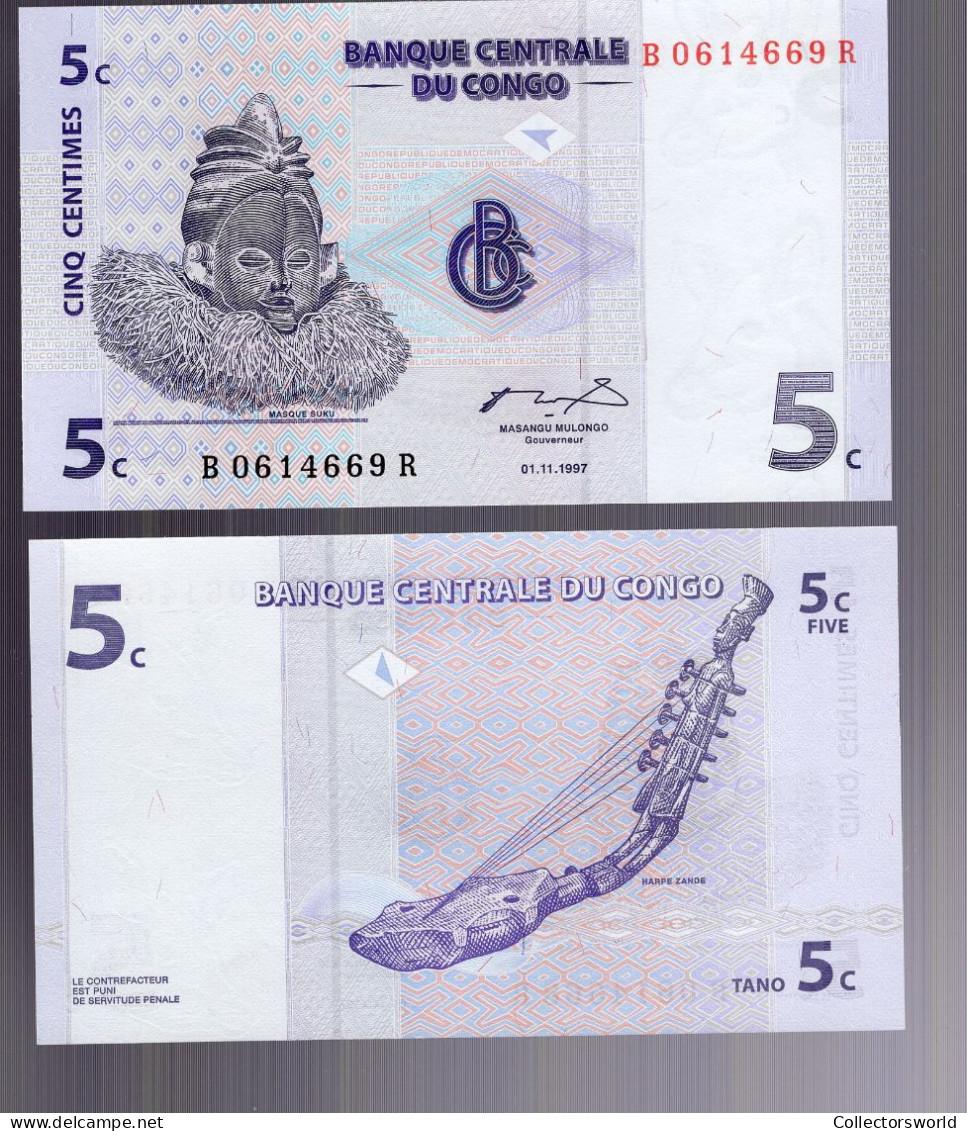 Congo 5 Centimes 1997 P81 UNC - República Democrática Del Congo & Zaire