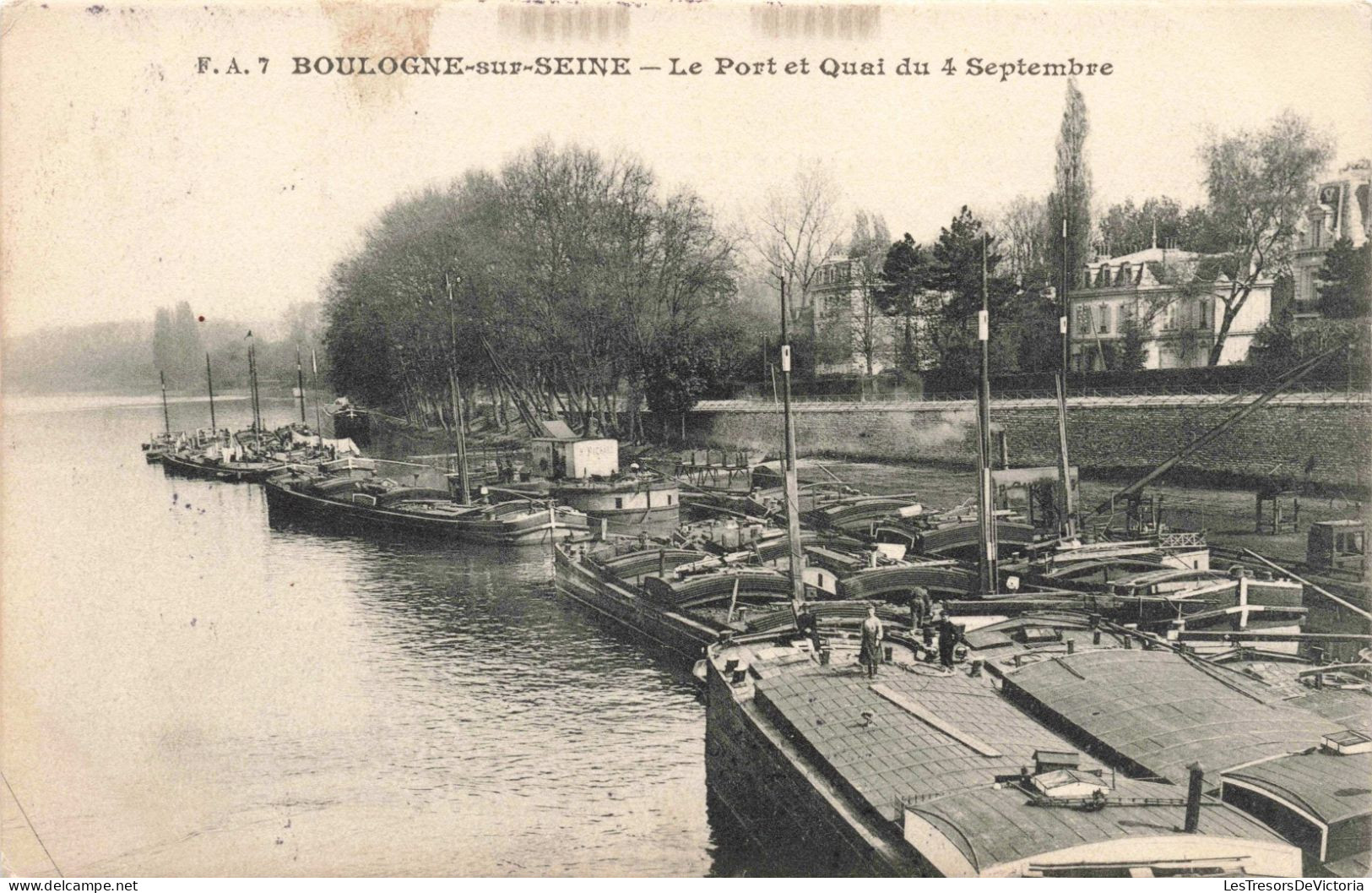 FRANCE - Boulogne Sur Seine - Le Port Et Quai Du 4 Septembre - Carte Postale Ancienne - Boulogne Billancourt