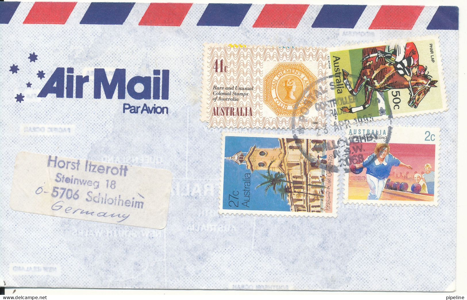 Australia Air Mail Cover Sent To Germany 23-4-1993 Topic Stamps - Cartas & Documentos