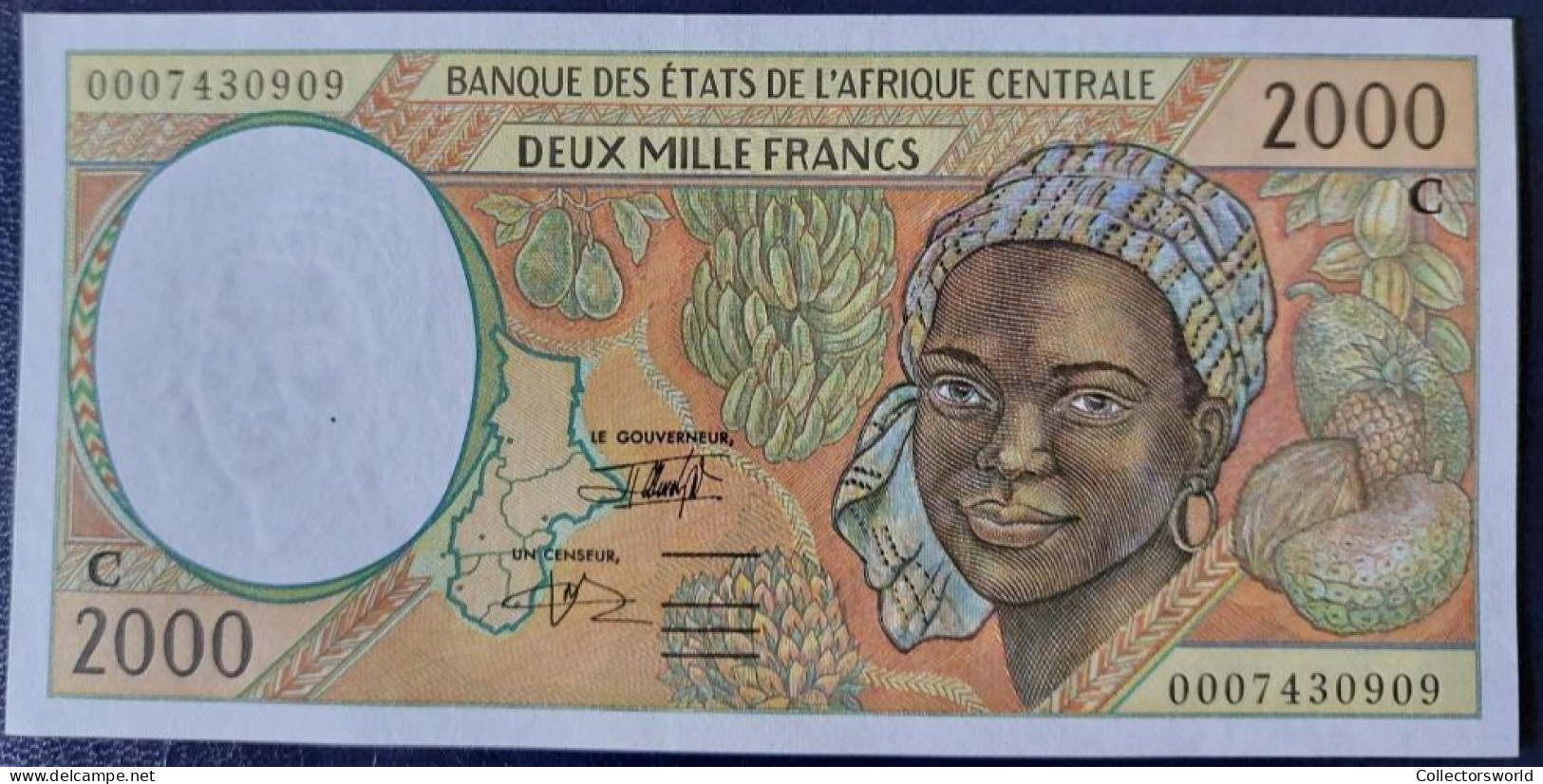 CAS C (Congo) 2000 Francs 1993/2002 P103C UNC - Republik Kongo (Kongo-Brazzaville)