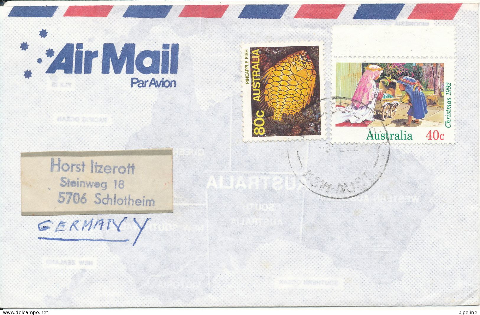 Australia Air Mail Cover Sent To Germany 9-9-1992 Topic Stamps - Brieven En Documenten