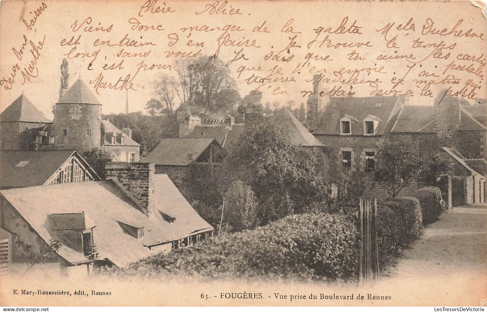 FRANCE - Fougères - Vue Prise Du Boulevard De Rennes - Carte Postale Ancienne - Fougeres