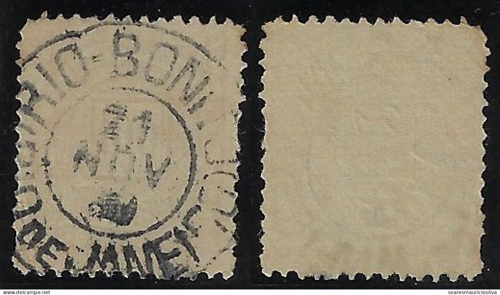 Brazil 1885 Stamp Number 100 Réis Postmark Cancel Rio Bonito Means Beautiful River City In Rio De Janeiro State - Used Stamps