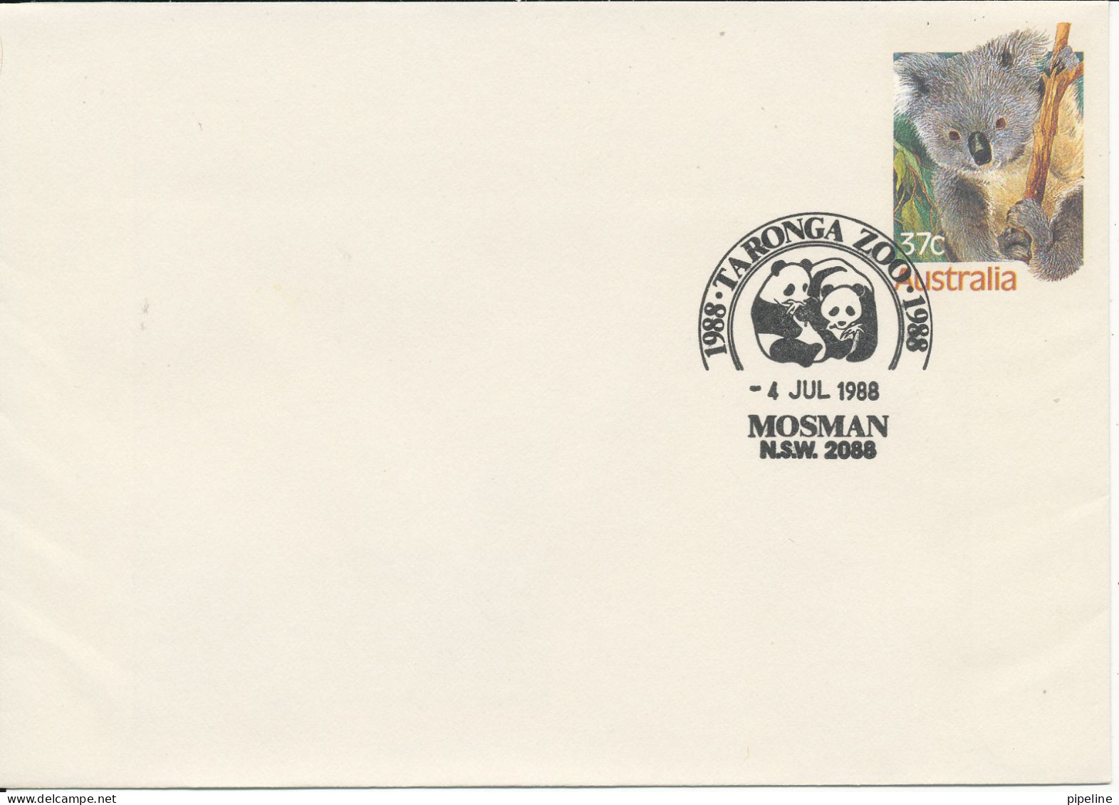 Australia Postal Stationery Cover 100 Anniversary Taronga Zoo Mosman 4-7-1998 With PANDA In The Postmark - Enteros Postales