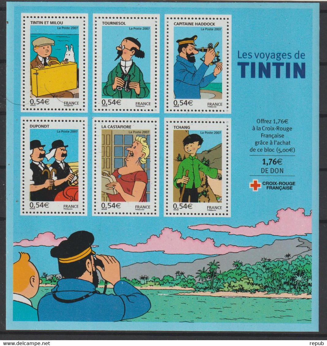 France 2007 Voyages De Tintin BF 109 ** MNH à La Faciale - Mint/Hinged