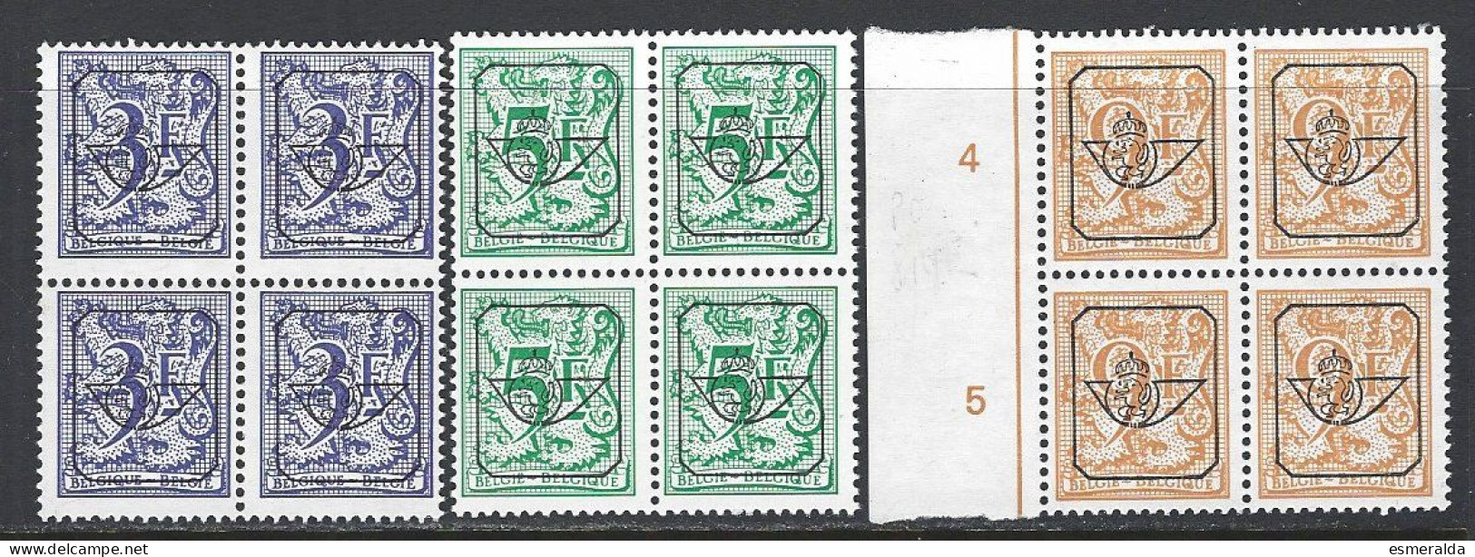 (BL84)   Pre 804P5a-810P5a-814P5a (n°pl)  Blocs De 4 ** - Typos 1967-85 (Löwe Und Banderole)