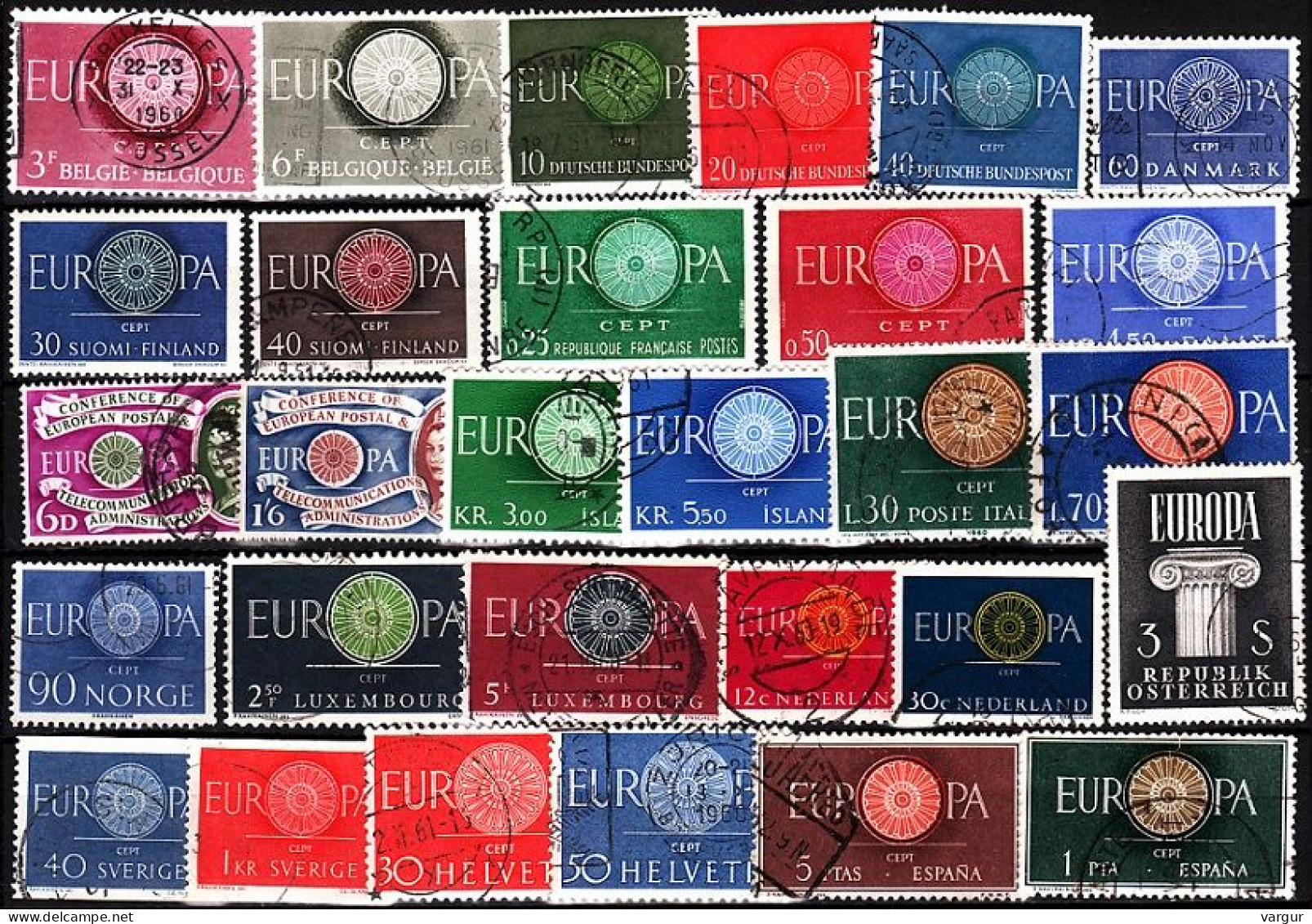 EUROPA CEPT 1960 Collection, 16 Countries, Used - Collezioni