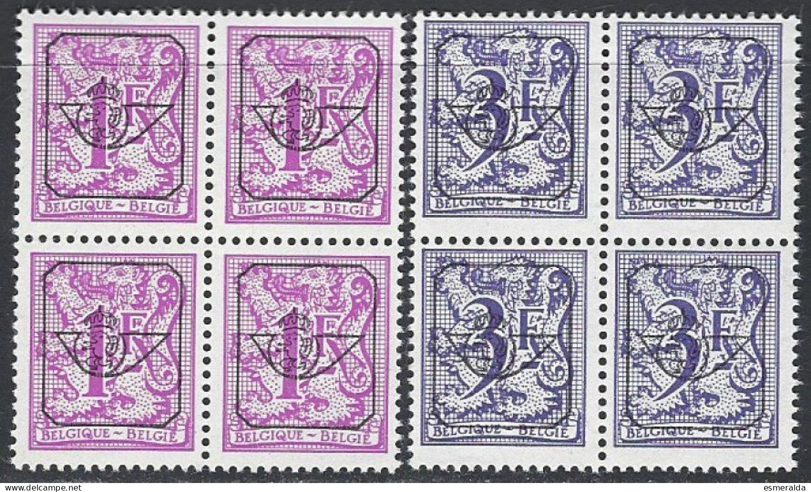 (BL86)   Pre Papier Ordinaire, 800-804-blocs De 4 ** - Typo Precancels 1967-85 (New Numerals)