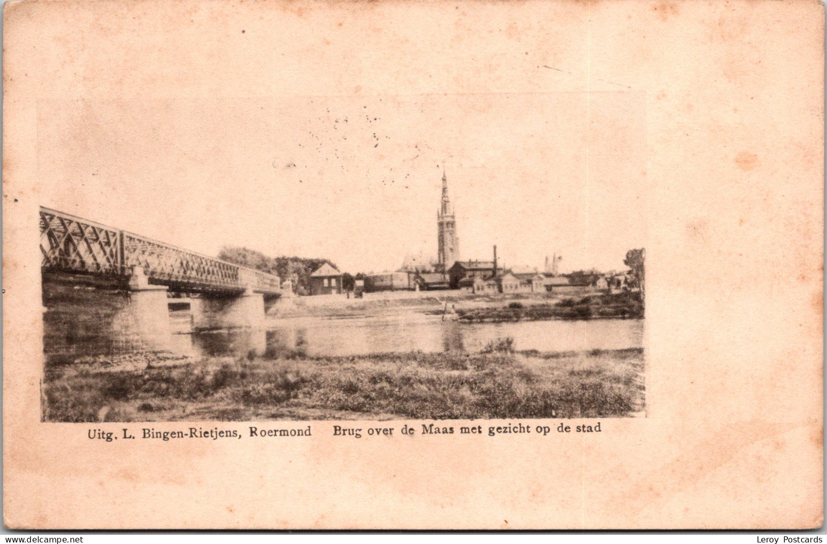 #3682 - Roermond, Brug Over De Maas Met Gezicht Op De Stad (LB) - Roermond