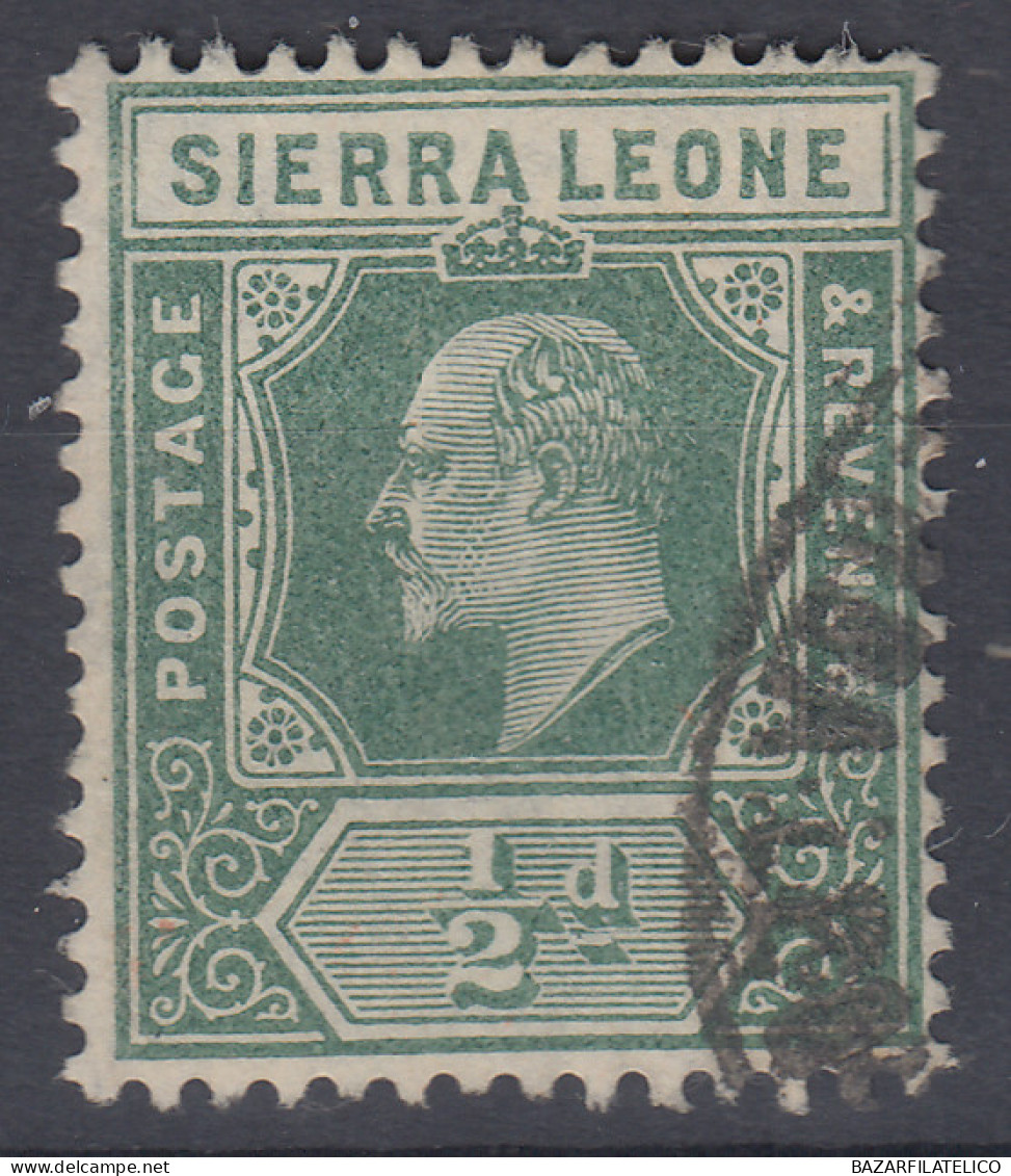 SIERRA LEONE 1904-05 EDOARDO VII 2 1/2 D. N.90 USATO - Sierra Leone (...-1960)