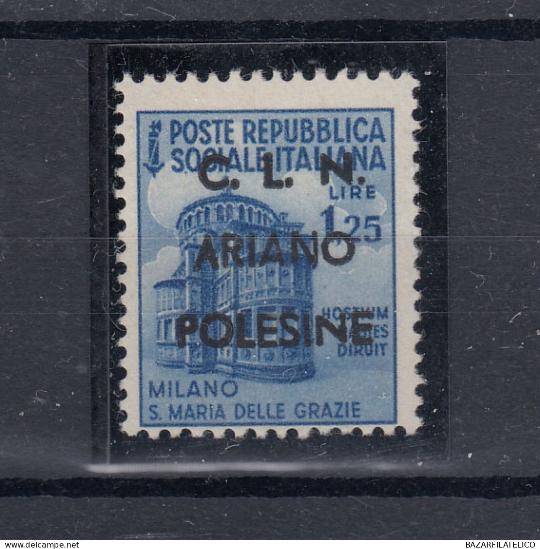 C.L.N. ARIANO POLESINE 1945 MONUMENTI DISTRUTTI 1,25 LIRE N.42 G.I MNH** CLN - Comitato Di Liberazione Nazionale (CLN)