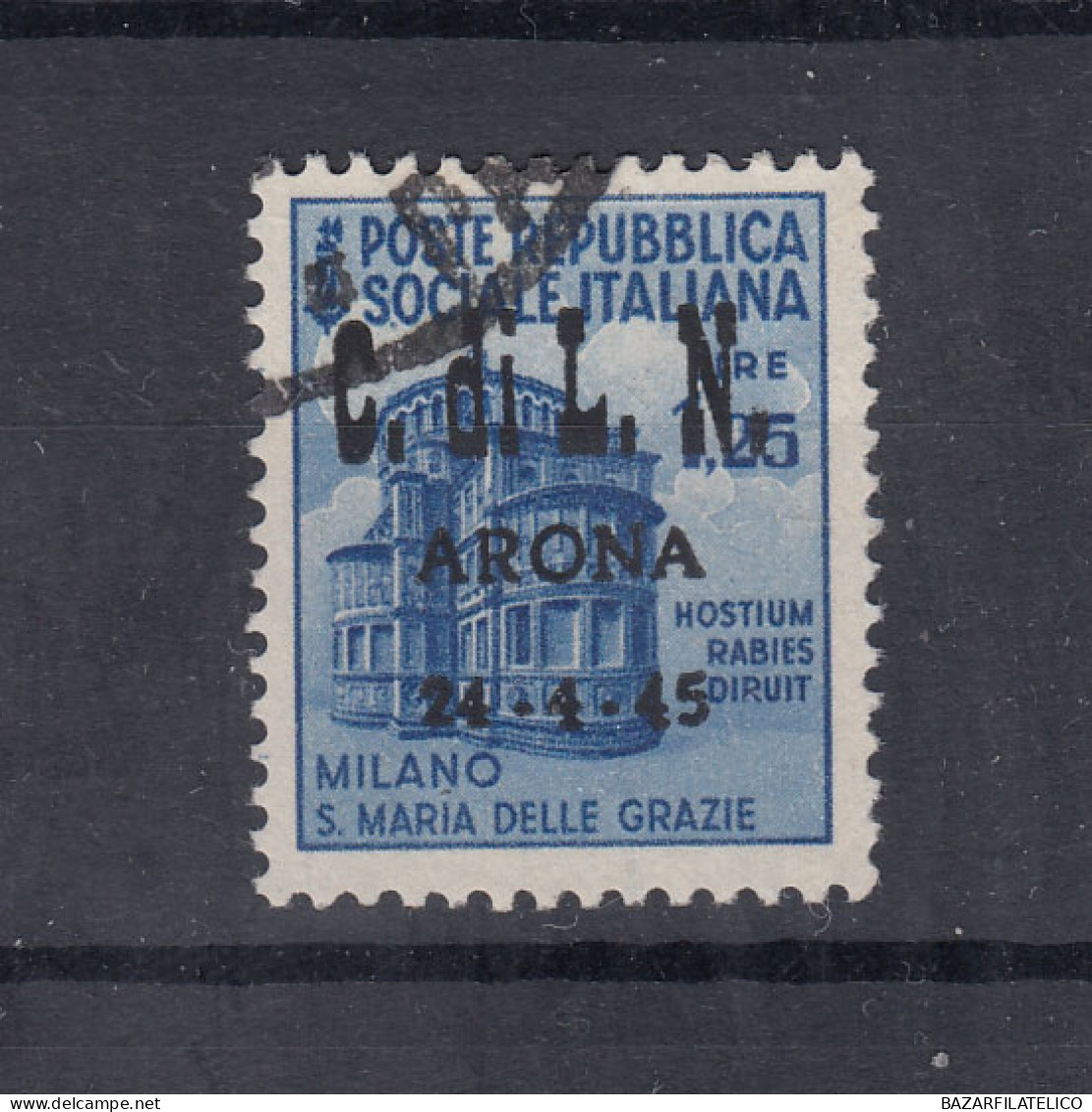 C.L.N ARONA MONUMENTI DISTRUTTI 1,25 LIRE USATO - National Liberation Committee (CLN)