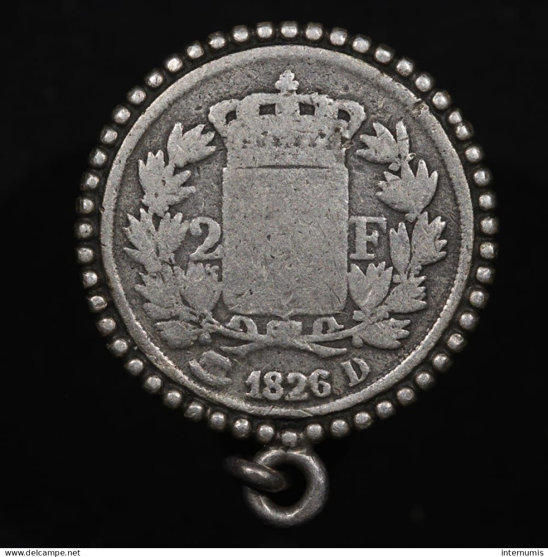 RARE - France, Charles X, 2 Francs, 1826, D - Lyon, Argent (Silver), KM#725.4, Gad.516, F.258/15 - 2 Francs