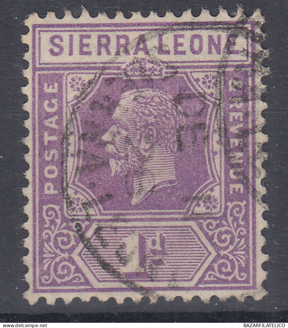 SIERRA LEONE 1921-27 GIORGIO V 1 D. N.132a USATO - Sierra Leone (...-1960)