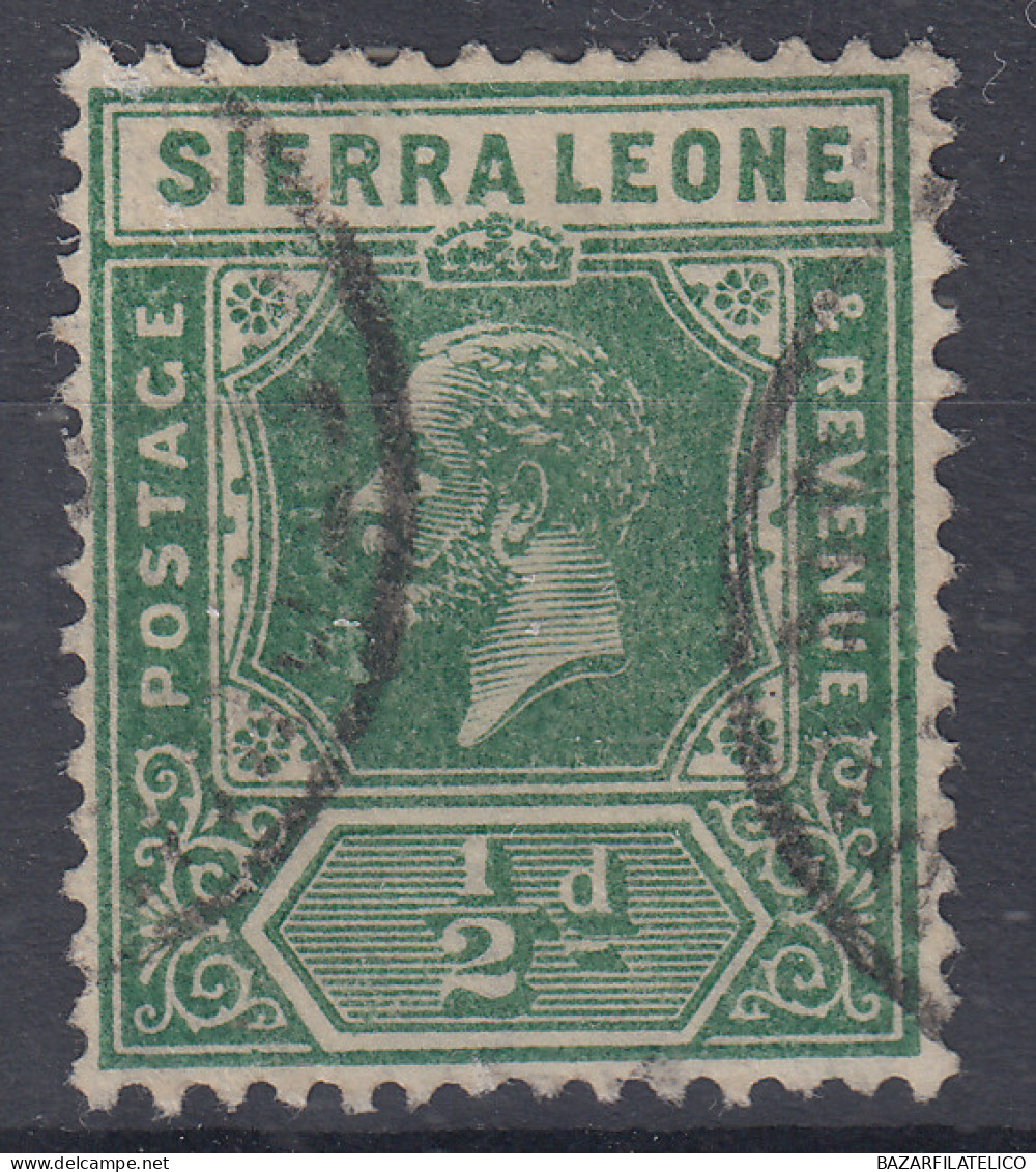 SIERRA LEONE 1921-27 GIORGIO V 1/2 D. N.131 USATO - Sierra Leone (...-1960)