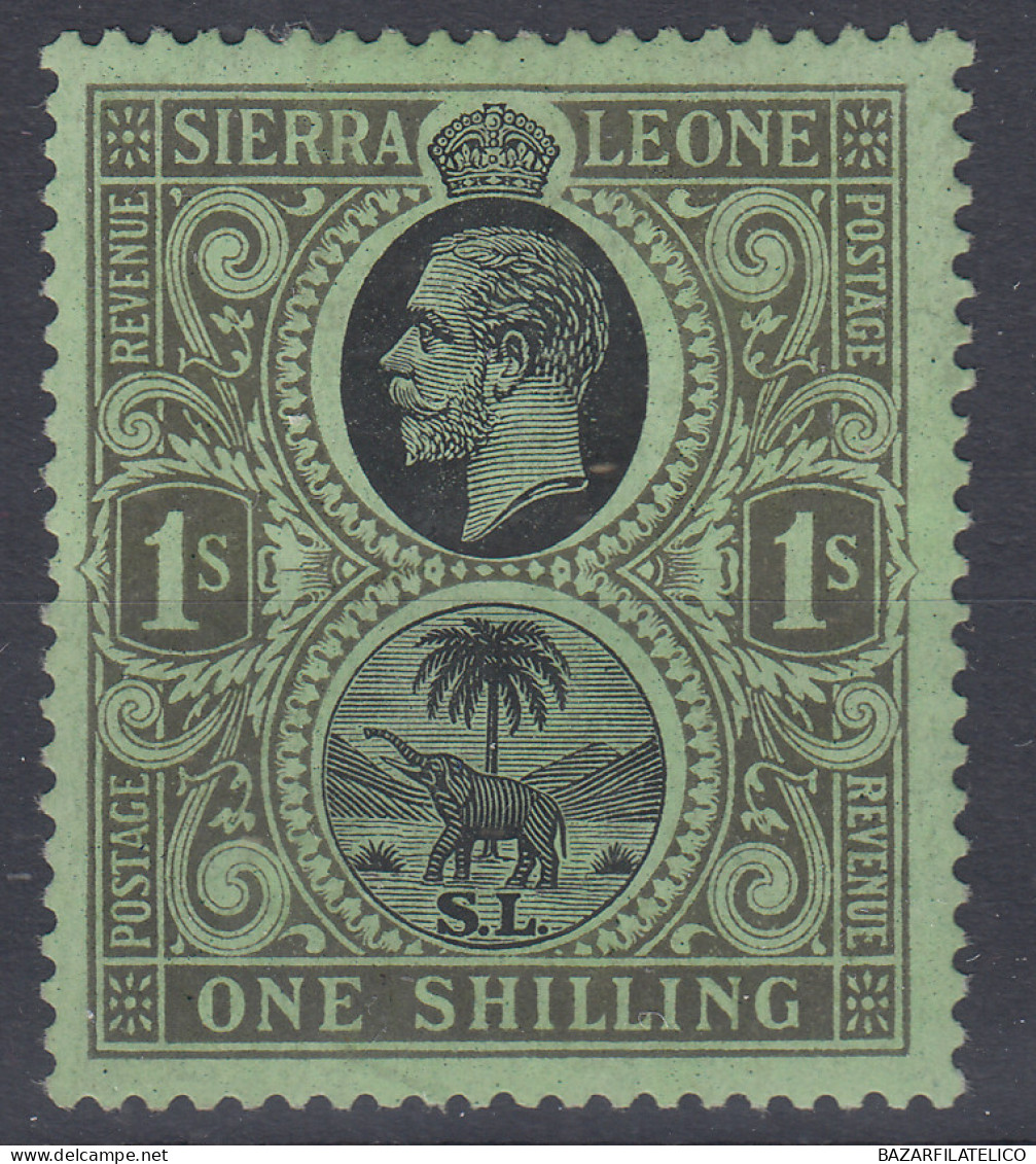 SIERRA LEONE 1921-27 GIORGIO V 1 SHILLING N.143 G.O MH* - Sierra Leone (...-1960)