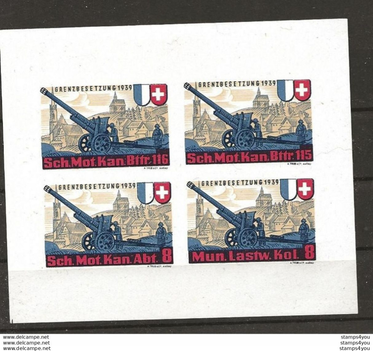 407 - 20 - Bloc Non-dentelé Neuf "Grenzubesetung 1939" Luzern - Etichette