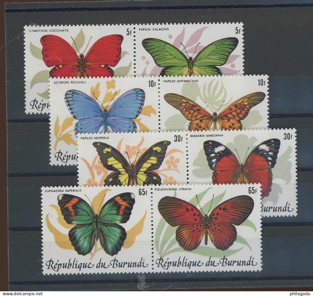 1984 Papillons Vlinders Seulement 8 Val. **. (les 35F Manquent) - Unused Stamps