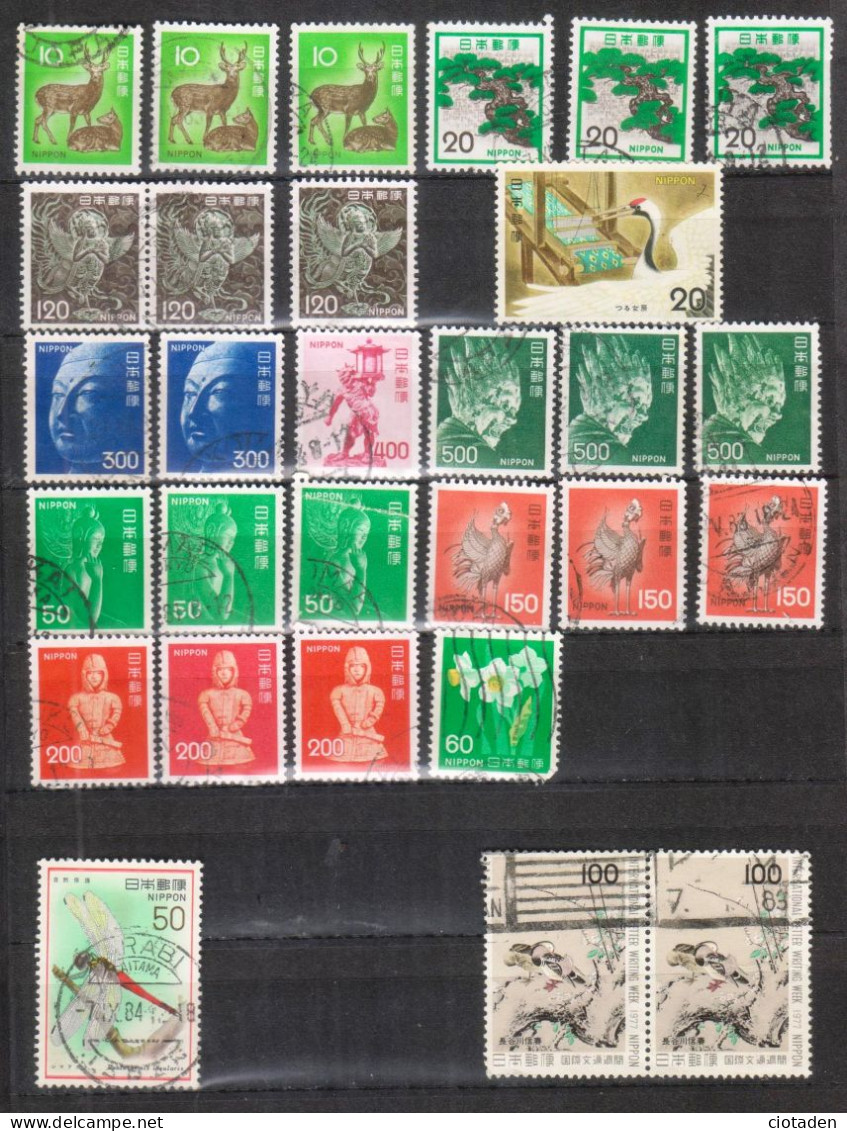 JAPON 1972 - 1974 - 1977 - 29 Timbres - Usati