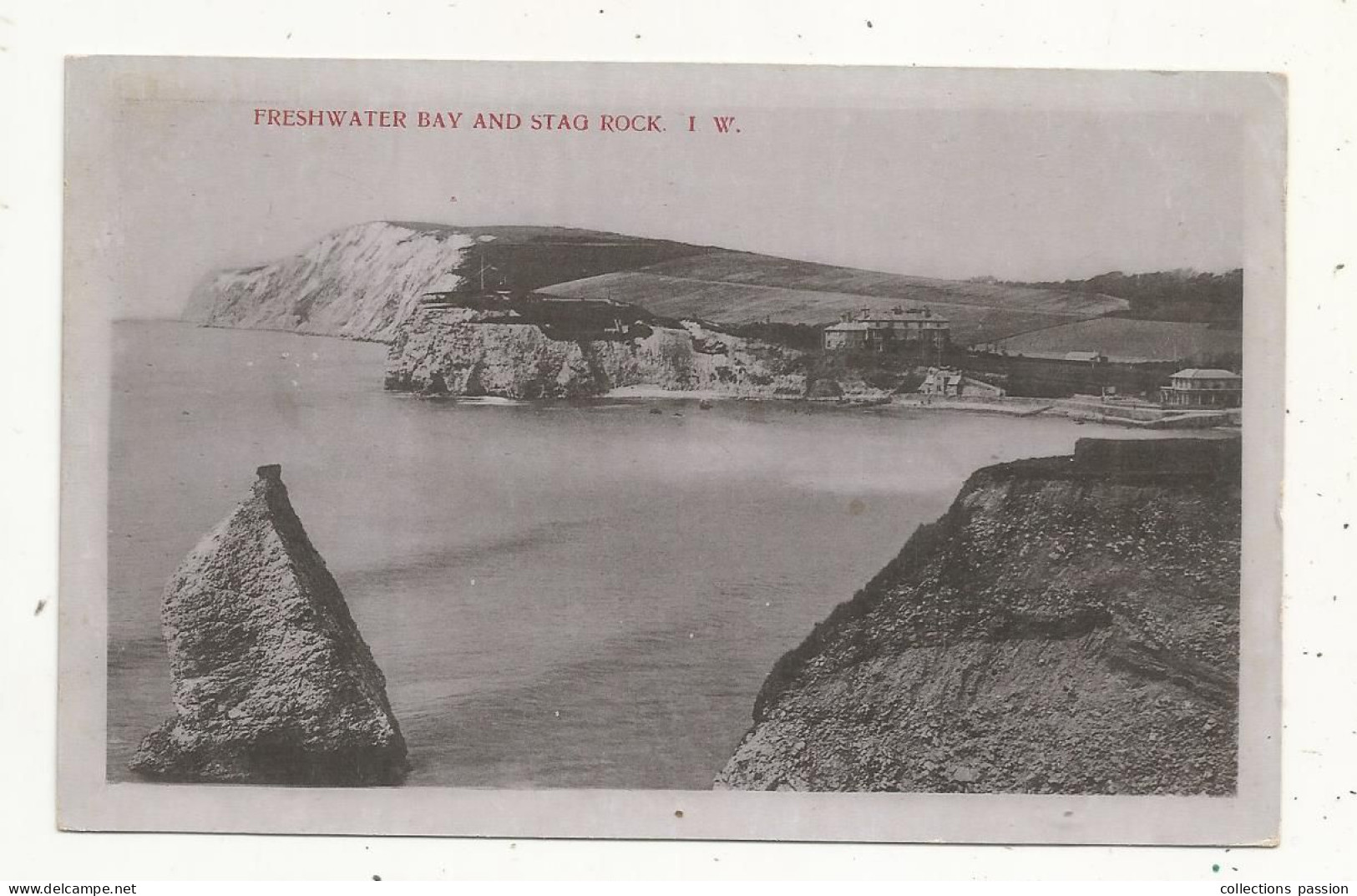 Cp, ANGLETERRE, ISLE OF WIGHT, Freshwater Bay And Stag Rock, Vierge - Autres & Non Classés