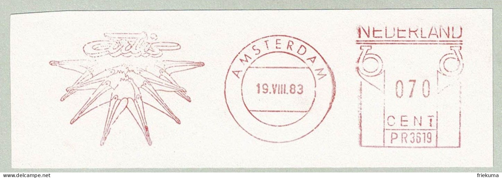 Niederlande / Nederland 1983, Freistempel / EMA / Meterstamp Amsterdam, Pelikane / Pelicans / Pelecanus - Pelikanen