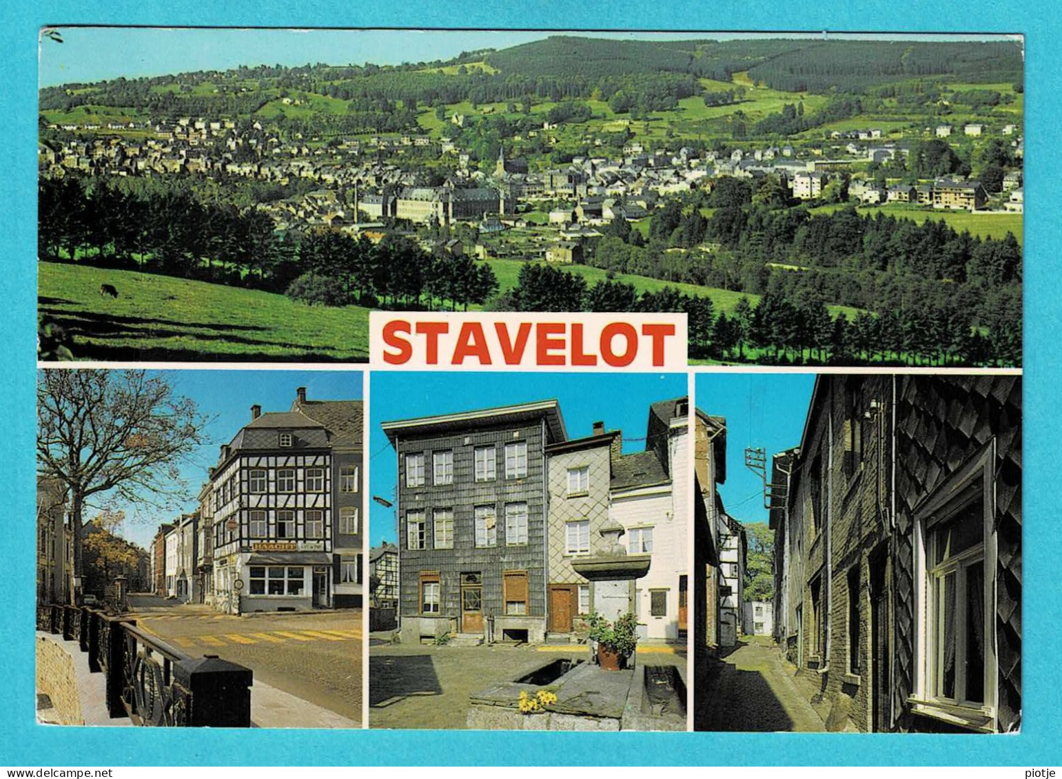 * Stavelot (Liège - La Wallonie) * (Nels, Edit Thill) Bonjour De Stavelot, Panorama, Vue Générale, Café, Fontaine - Stavelot