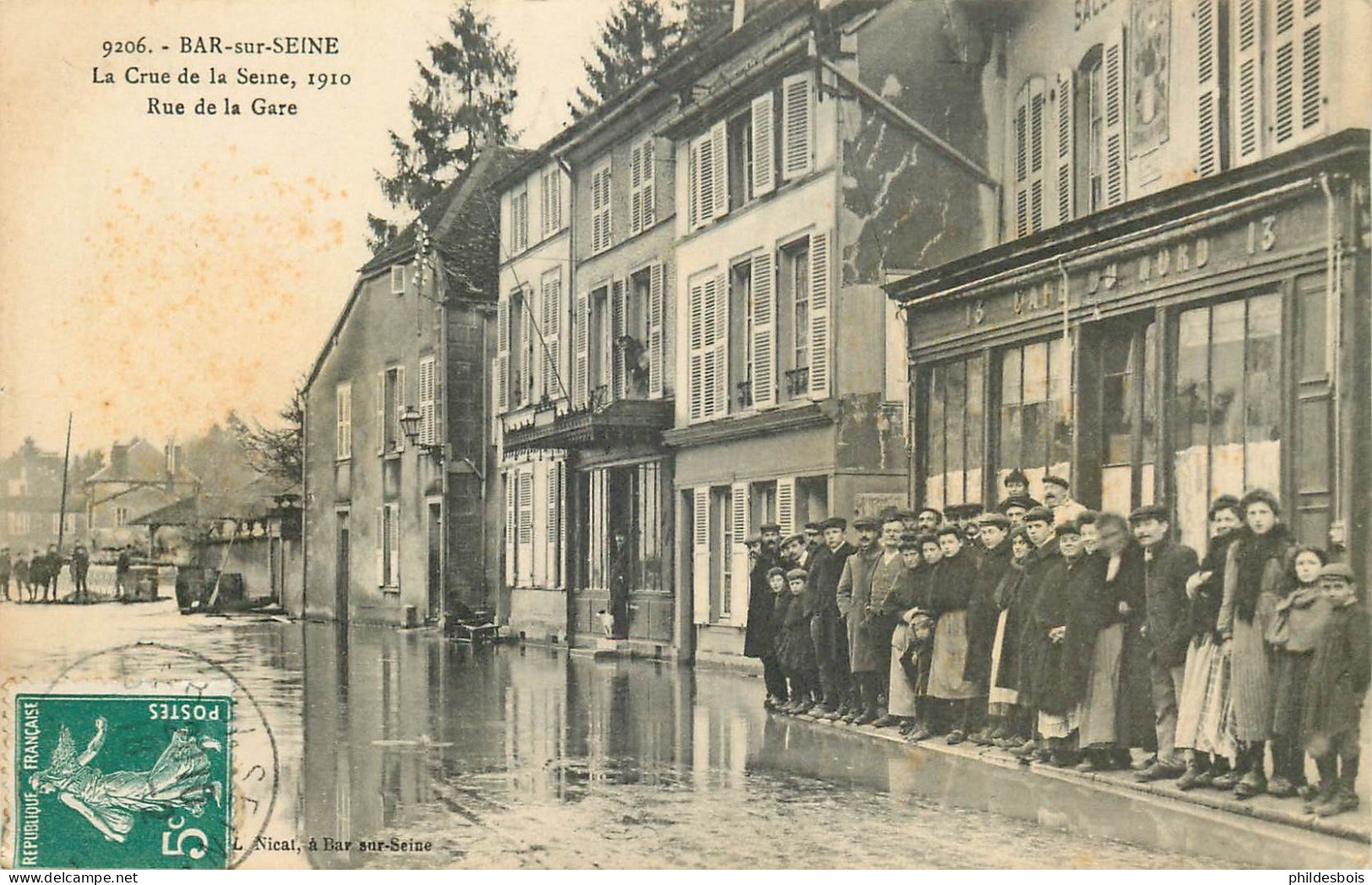 AUBE  BAR SUR SEINE  La Crue De La Seine 1910  Rue De La Gare - Bar-sur-Seine