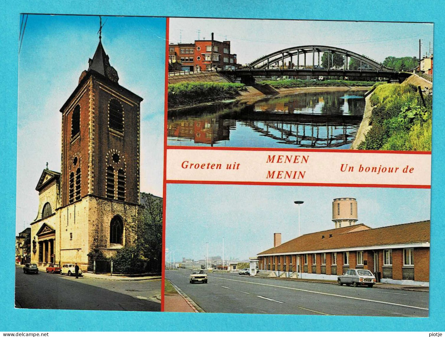 * Menen - Menin (West Vlaanderen) * (Uitgever Van Mieghem) Groeten Uit, Bonjour De, Leie, Pont, Frontière, Barakken - Menen