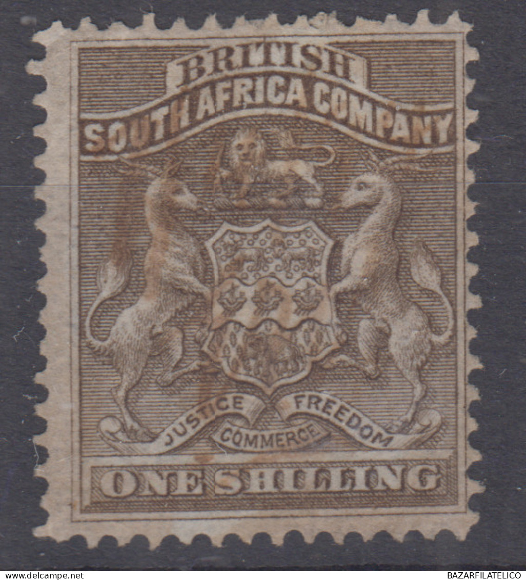 RHODESIA 1892-93 1 SHILLING N.4 USATO HIGH QUALITY - Southern Rhodesia (...-1964)