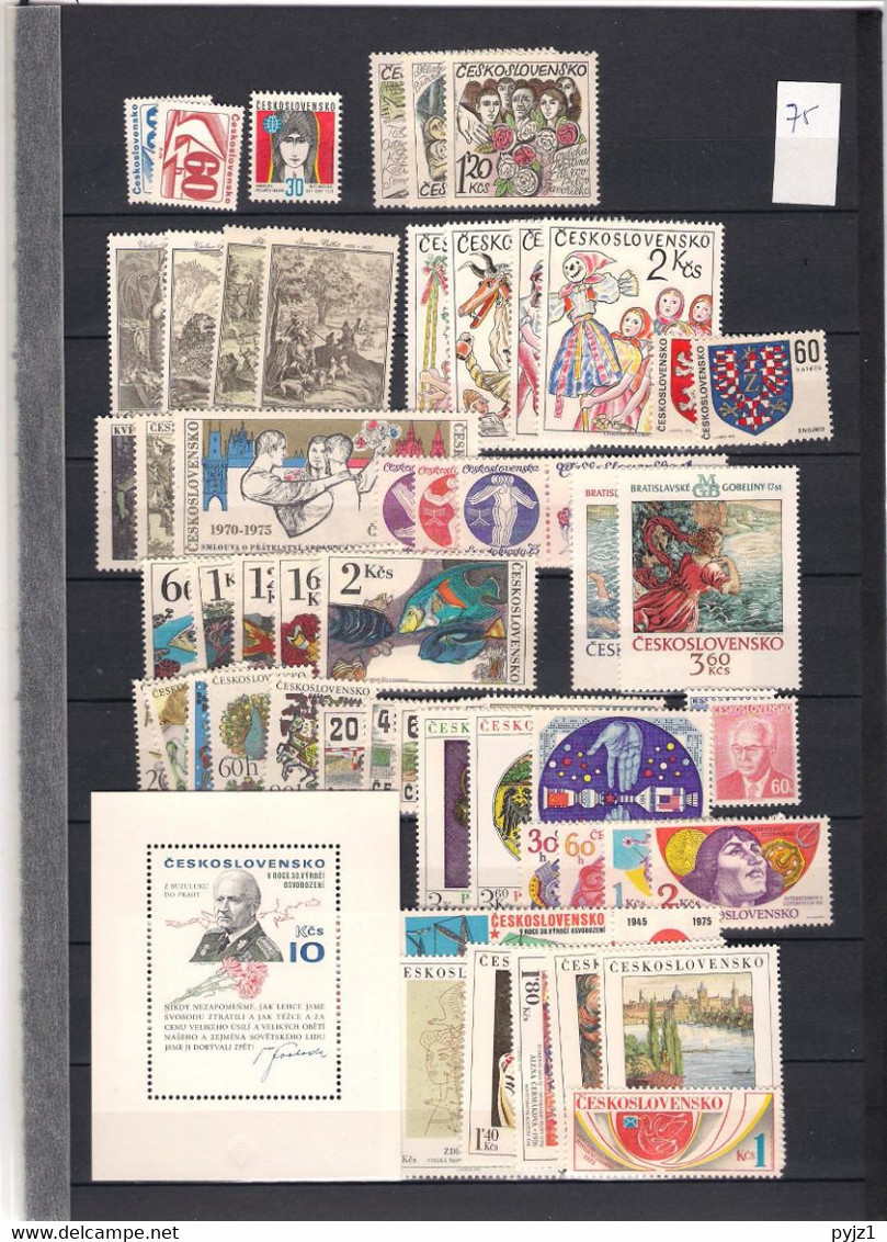 1975 MNH Year Collection Tschechoslowakei, Postfris** - Años Completos