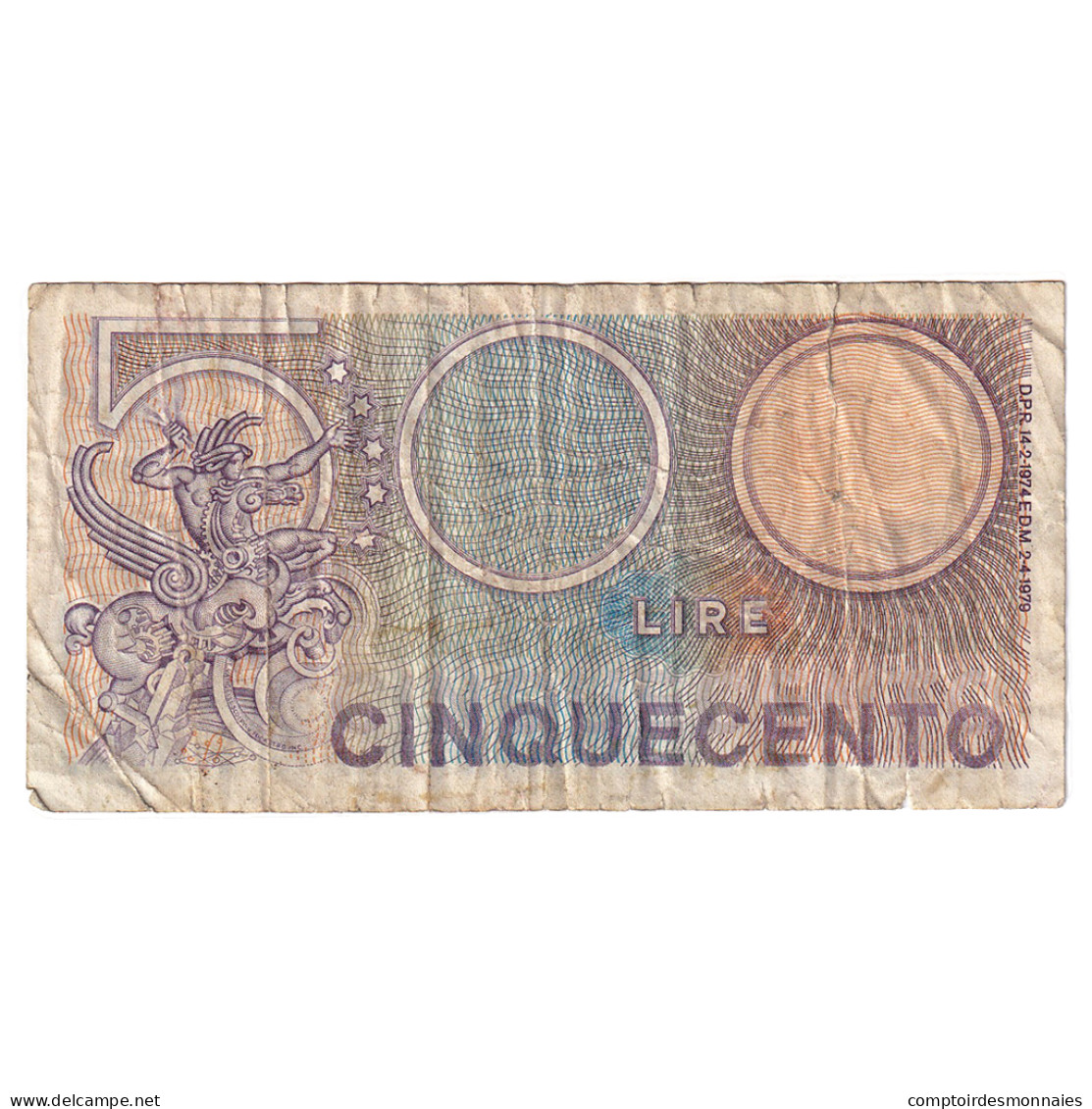 Billet, Italie, 500 Lire, 1974, 1974-02-14, KM:94, TB - 500 Lire