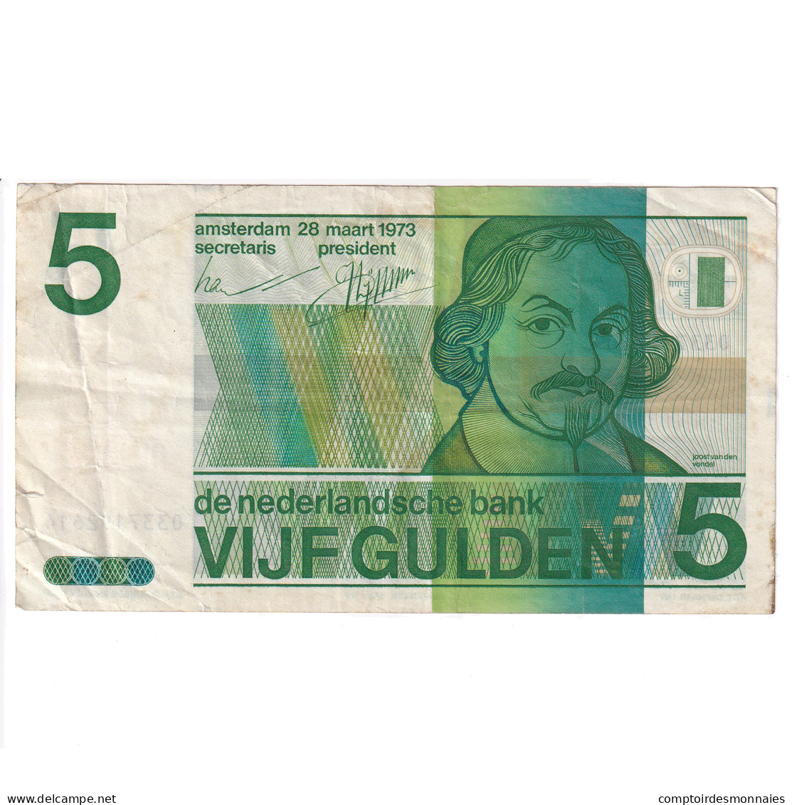 Billet, Pays-Bas, 5 Gulden, 1973, 1973-03-28, KM:95a, TB+ - 5 Florín Holandés (gulden)