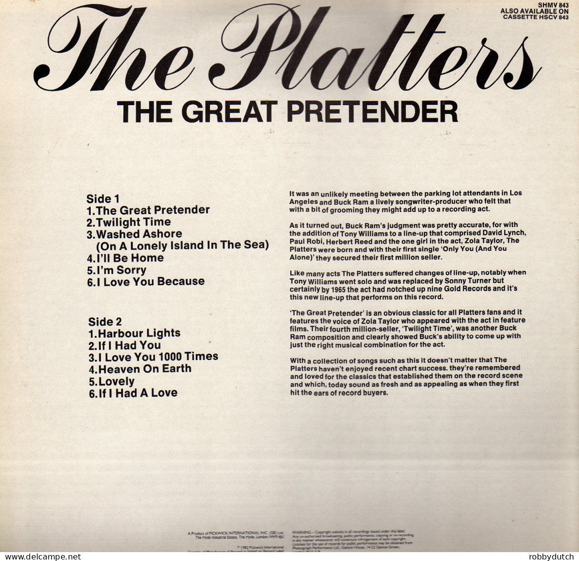 * LP *  PLATTERS - THE GREAT PRETENDER (England 1966) - Soul - R&B