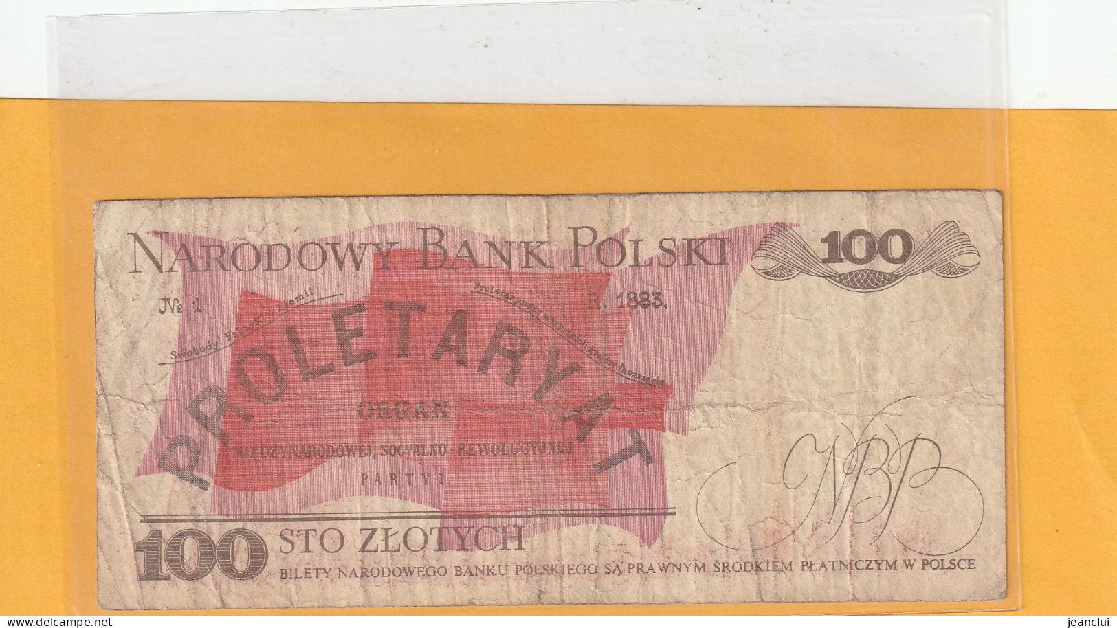 NARODOWY BANK POLSKI . 100 ZLOTYCH .  1-6-1986 .  N° PW 6511247 .  2 SCANNES - Pologne