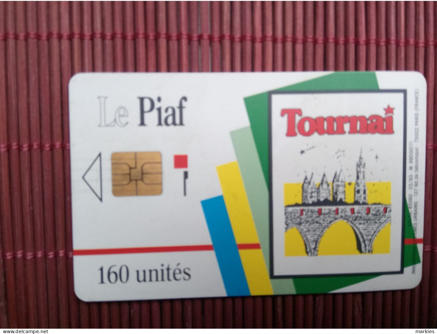 Piaf Tournai 160 Units Used 2 Photos  Rare - Tarjetas De Estacionamiento (PIAF)