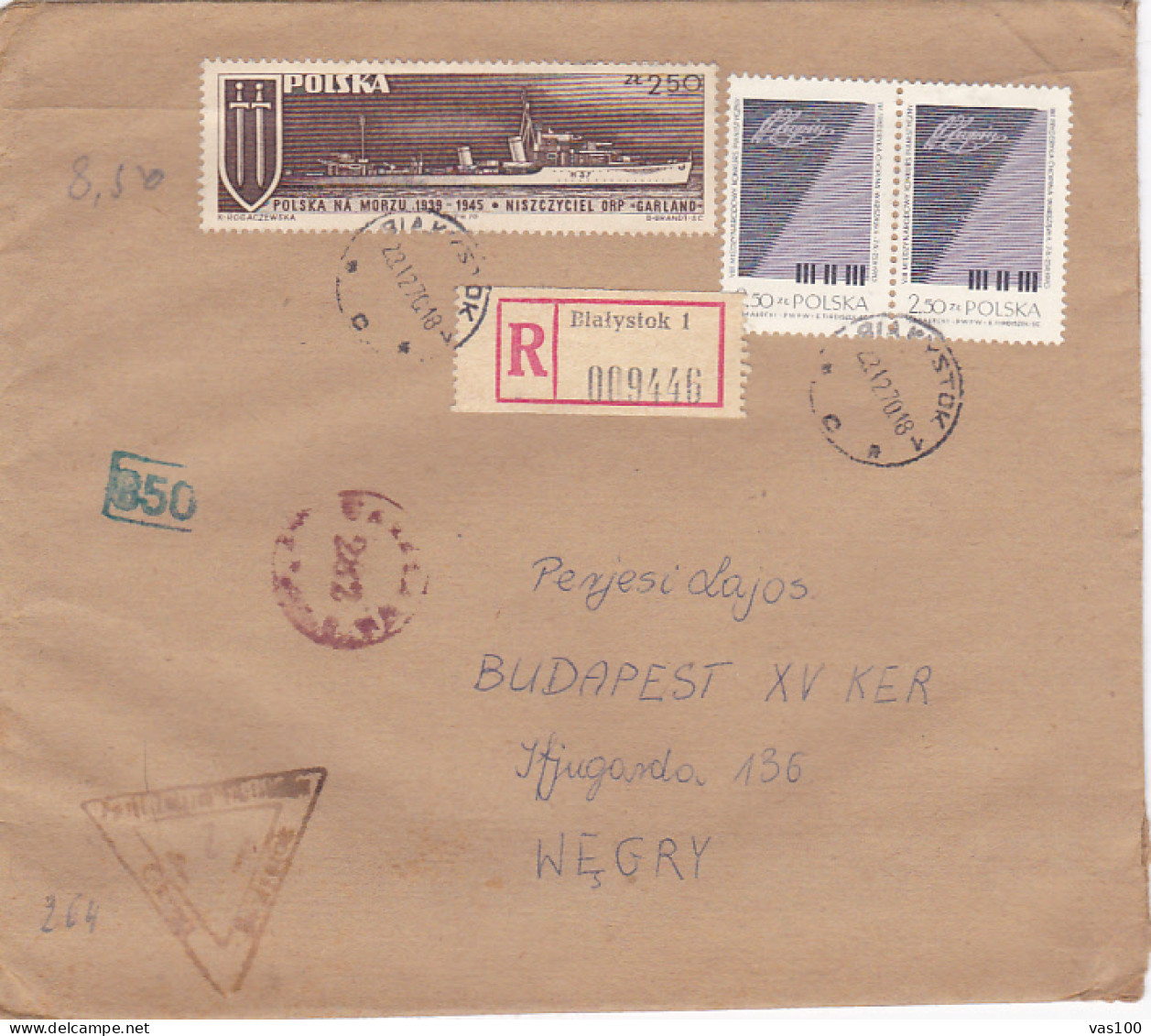 SHIP, PIANO COMPETITION, PRESS UNION,CENSUS, STAMPS ON REGISTERED COVER, 1970, POLAND - Covers & Documents