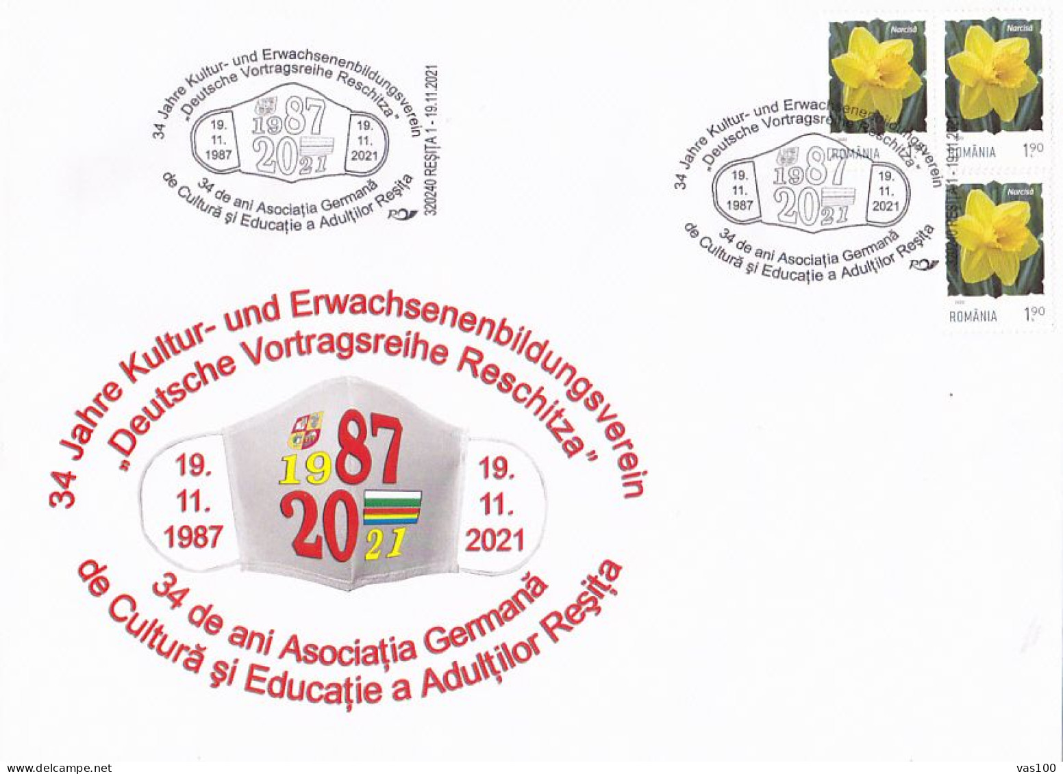 RESITA GERMAN CULTURAL ASSOCIATION, SPECIAL COVER, 2021, ROMANIA - Covers & Documents