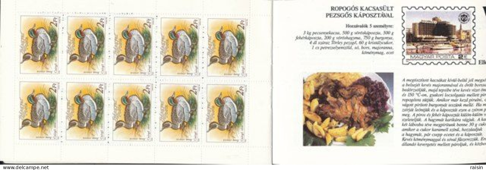 Hongrie 1988 Carnet De Prestige De 20 Timbres MNH Et 6 Recettes De Cuisine - Libretti