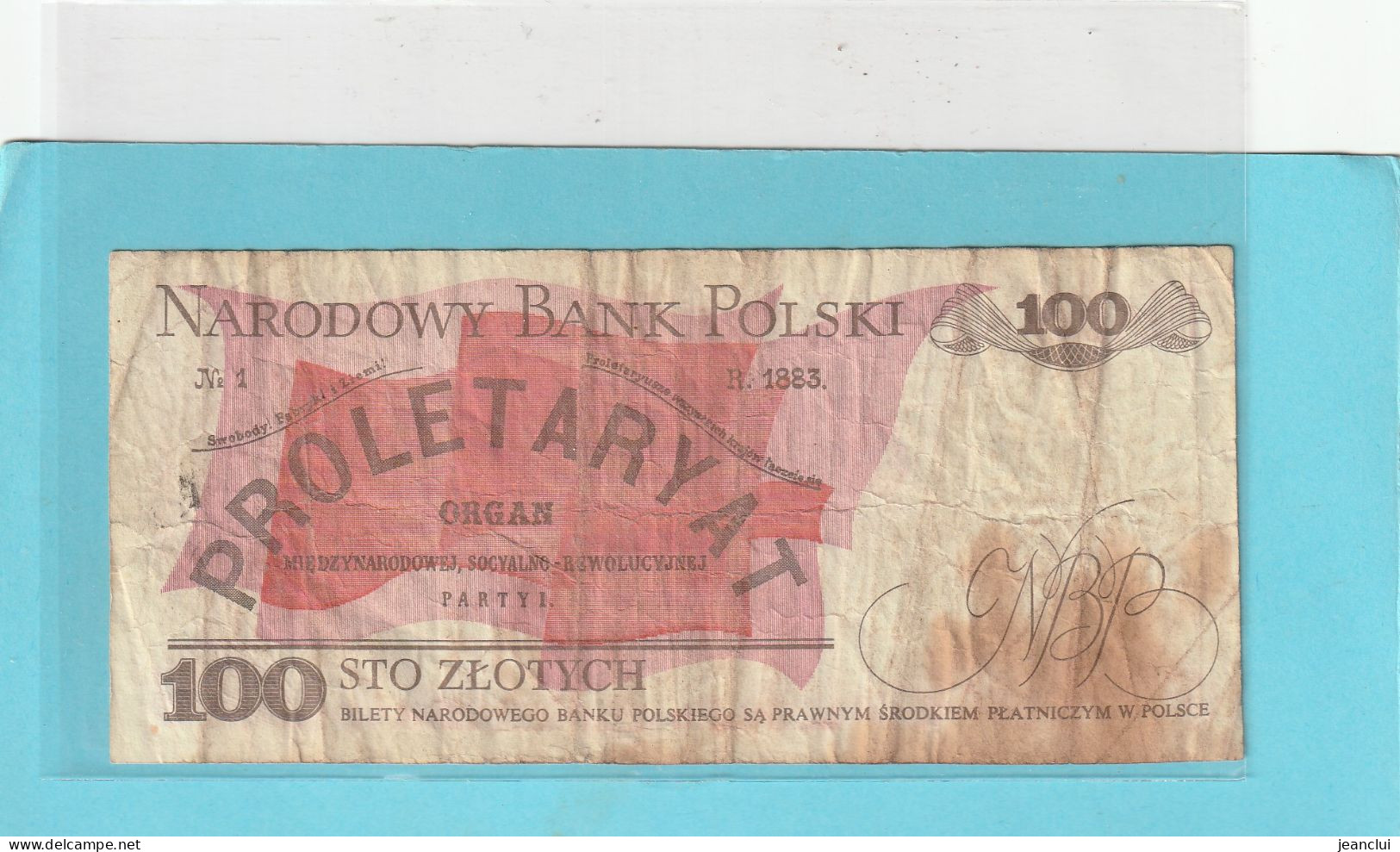 NARODOWY BANK POLSKI . 100 ZLOTYCH .  1-12-1988 .  N° RE 0664628 .  2 SCANNES - Pologne