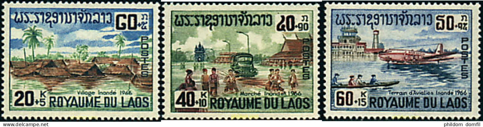 42932 MNH LAOS 1967 SOBRETASA PARA LAS INUNDACIONES - Laos