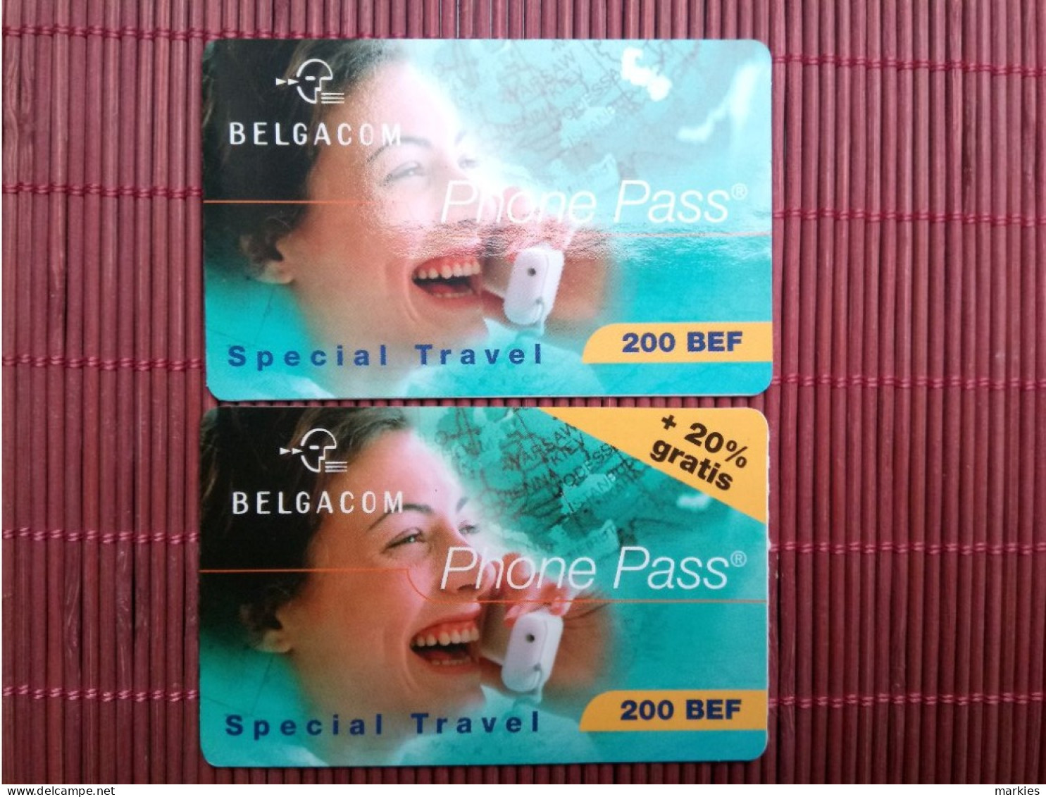2 Different Special Tracel PhonePass  2 Photos  Used - [2] Prepaid & Refill Cards