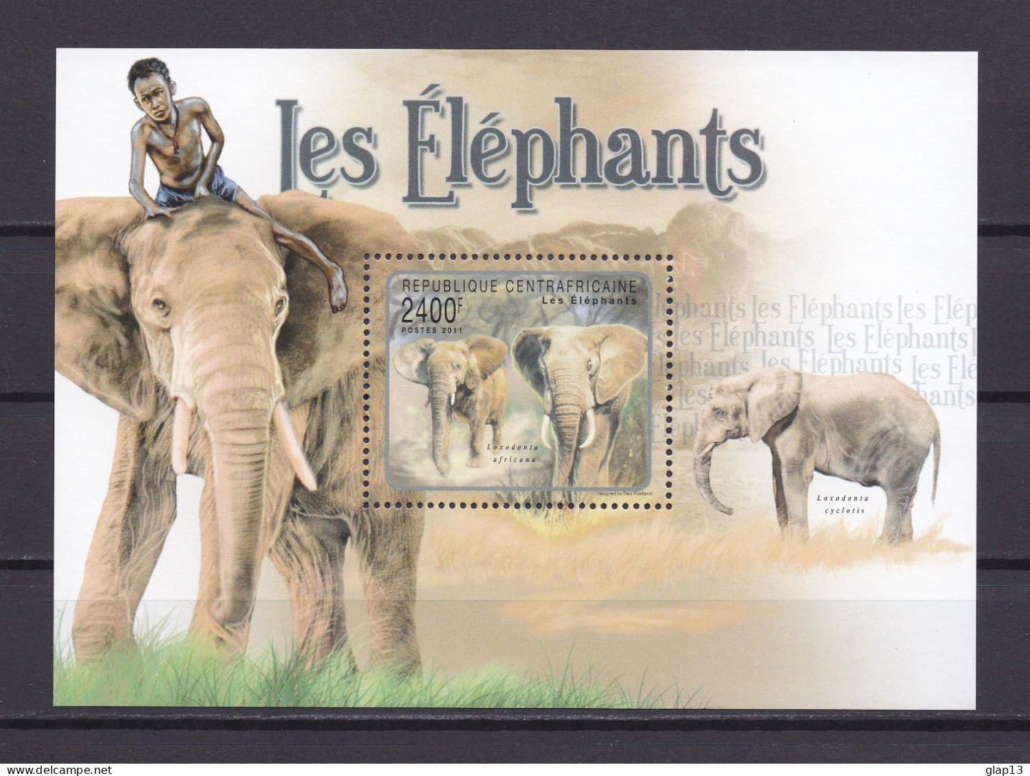 CENTRAFRICAINE 2011 BLOC N°221 NEUF** ELEPHANTS - Centrafricaine (République)