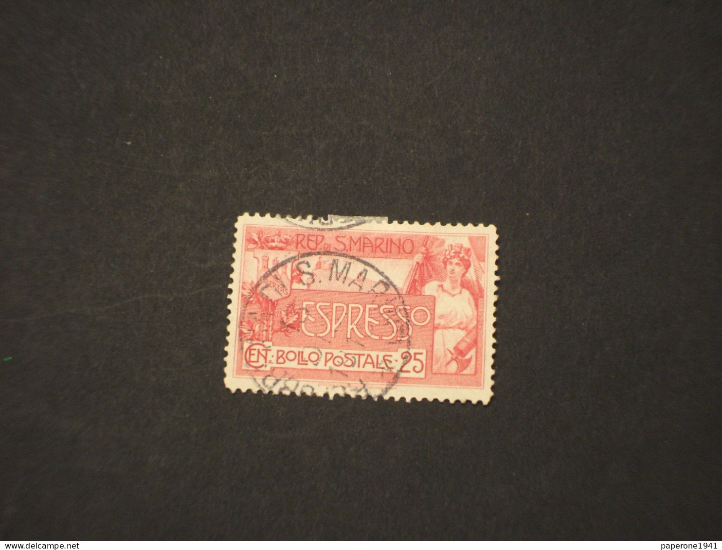 SAN MARINO -- ESPRESSI 1907 ALLEGORIA, Ben Centrato  -- TIMBRATO/USED - Express Letter Stamps