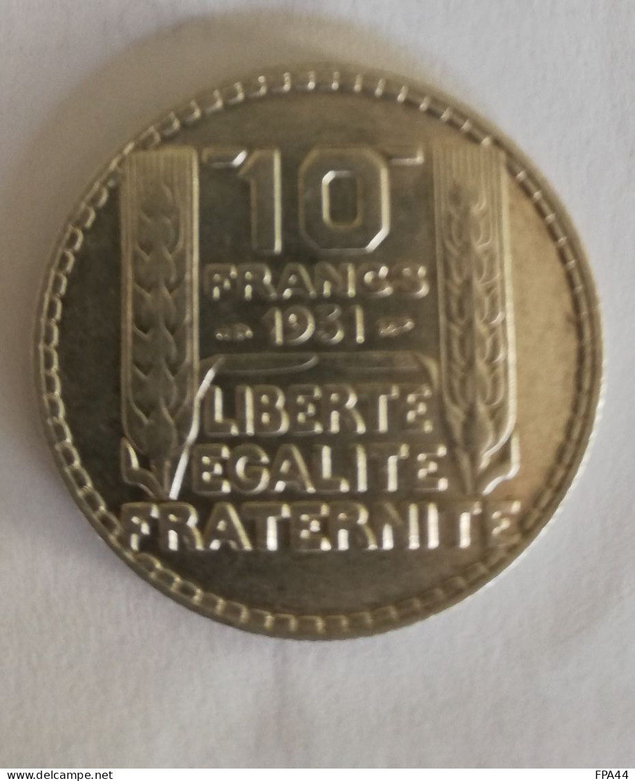 10 FRANCS 1931  P.TURIN  ARGENT - 10 Francs