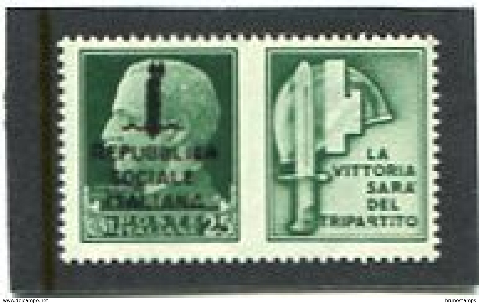 ITALY/ITALIA - 1944  25c  PROPAGANDA  LA VITTORIA  MINT NH - Kriegspropaganda