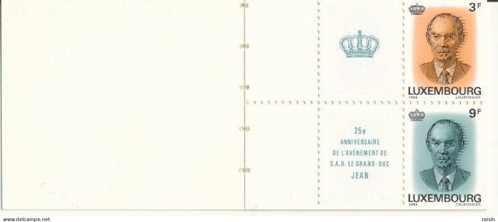 Luxembourg 1989 Carnet De 10 Timbres MNH 25 Ans De Règne Du Grand Duc Jean - Postzegelboekjes