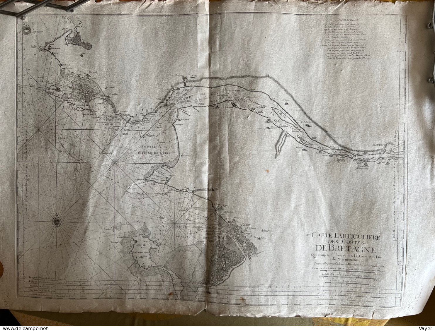 8ème Carte Particulière Des Costes De Bretagne Qui Comprend L’entrée De La Loire Et L’Isle De Noirmoutier - Nautical Charts